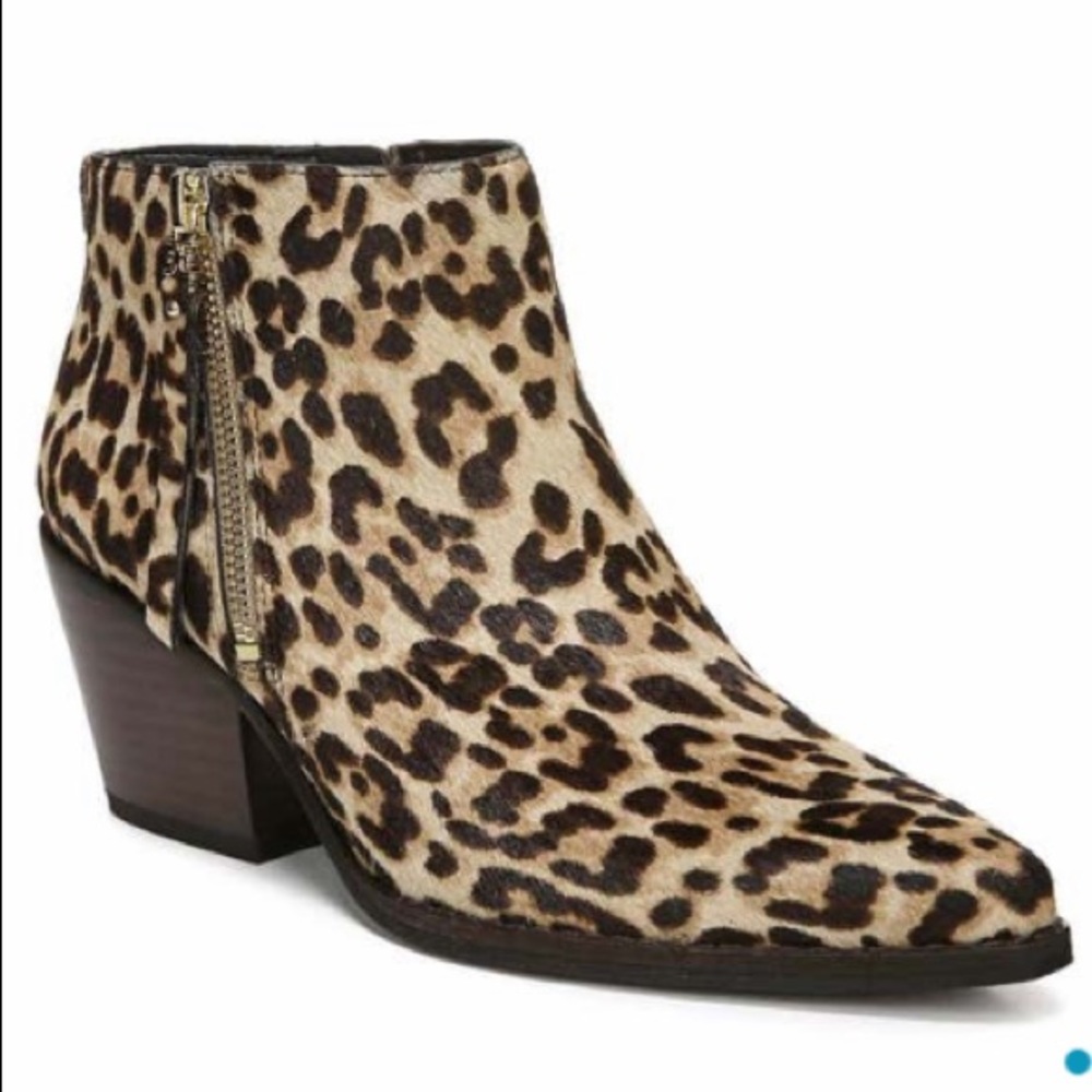 SAM EDELMAN Walden Bootie Ankle Boot Leopard Sand - Picture 2 of 9